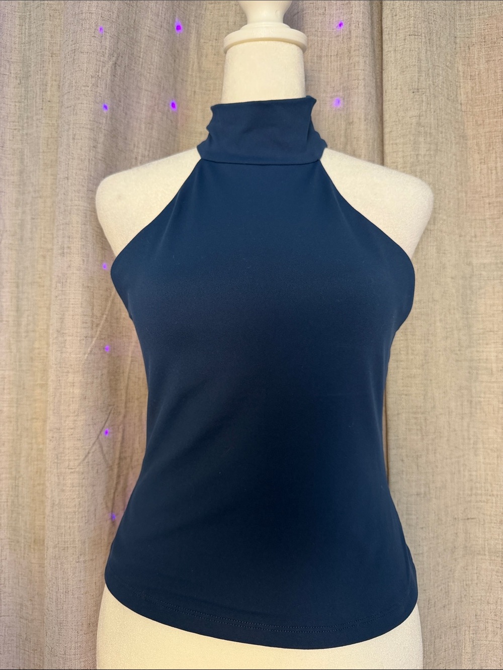 Susana Monaco teal blue High Neck Halter Camisole